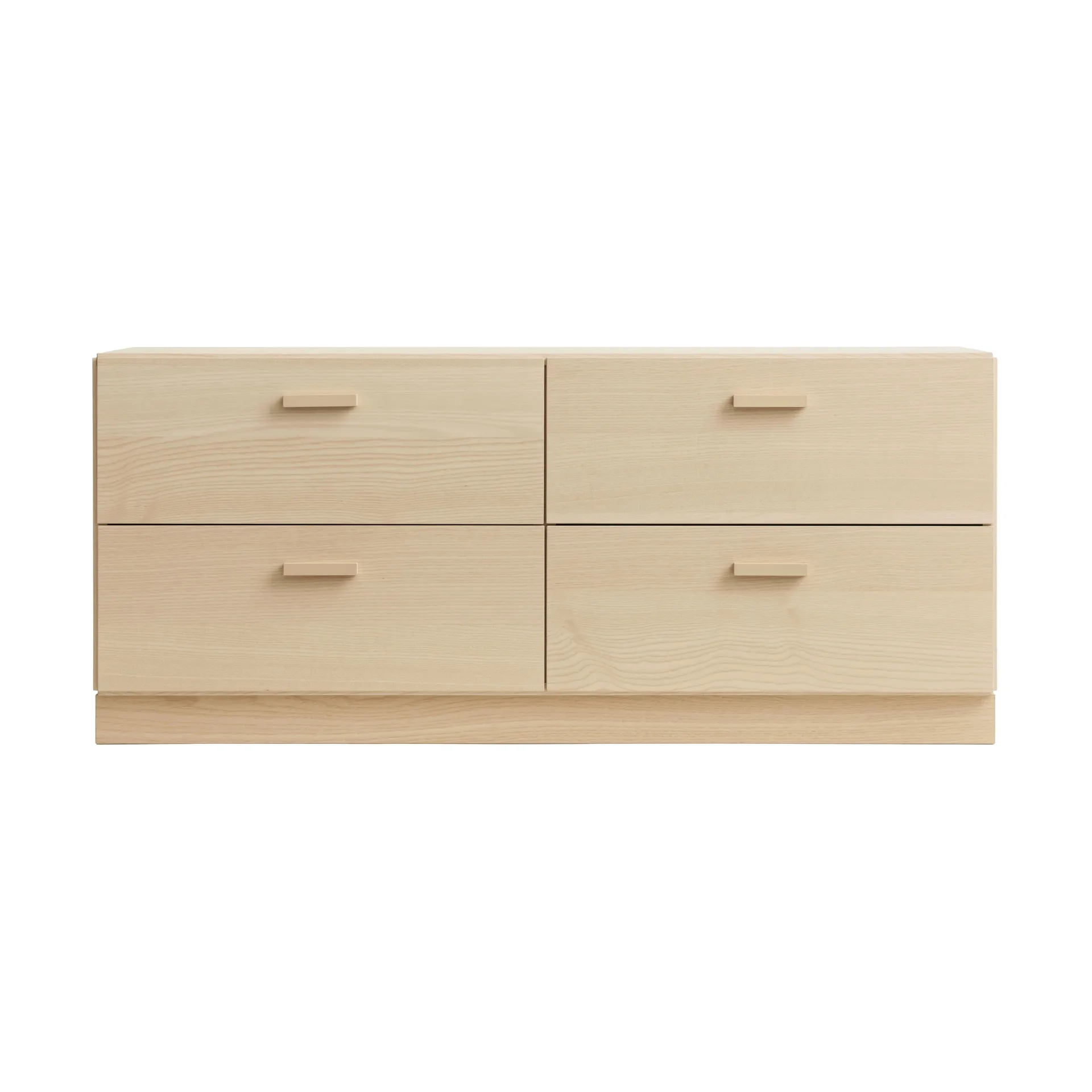 Relief kommode lav med sokkel 123x46,6 cm ask,  Relief