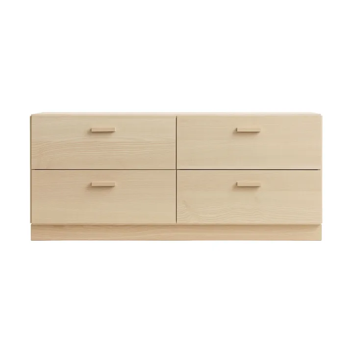 Relief kommode lav med sokkel 123x46,6 cm ask - Relief
