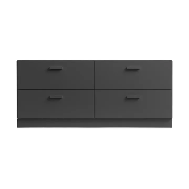 Relief kommode lav med sokkel 123x46,6 cm grå - Relief