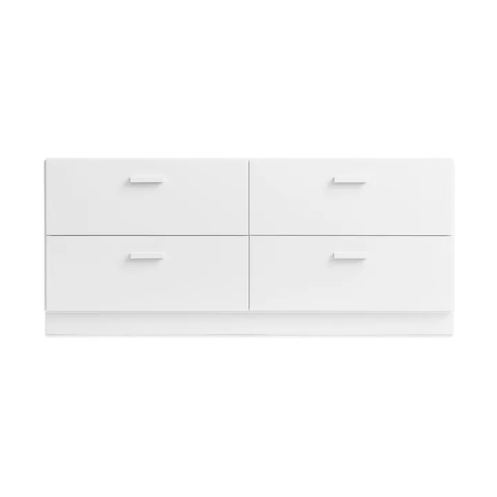Relief kommode lav med sokkel 123x46,6 cm hvit - Relief