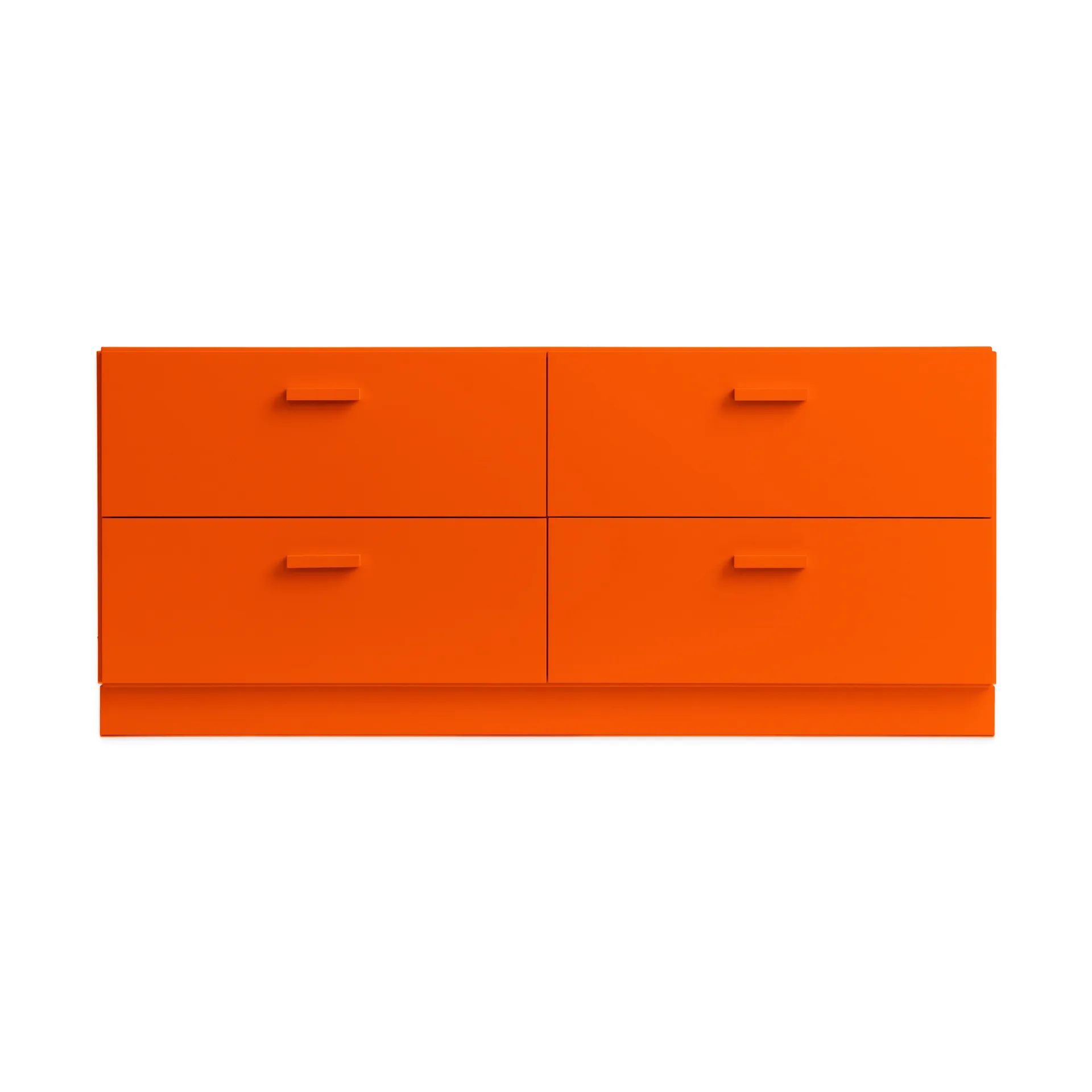 Relief kommode lav med sokkel 123x46,6 cm oransje,  Relief