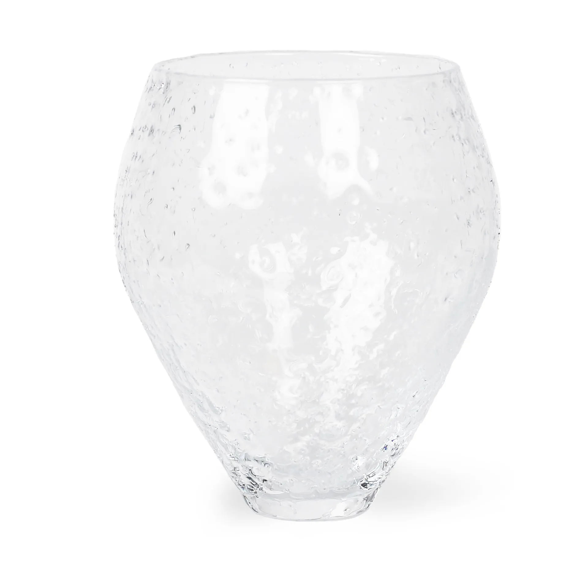 Crushed glassvase medium, Clear Ro Collection