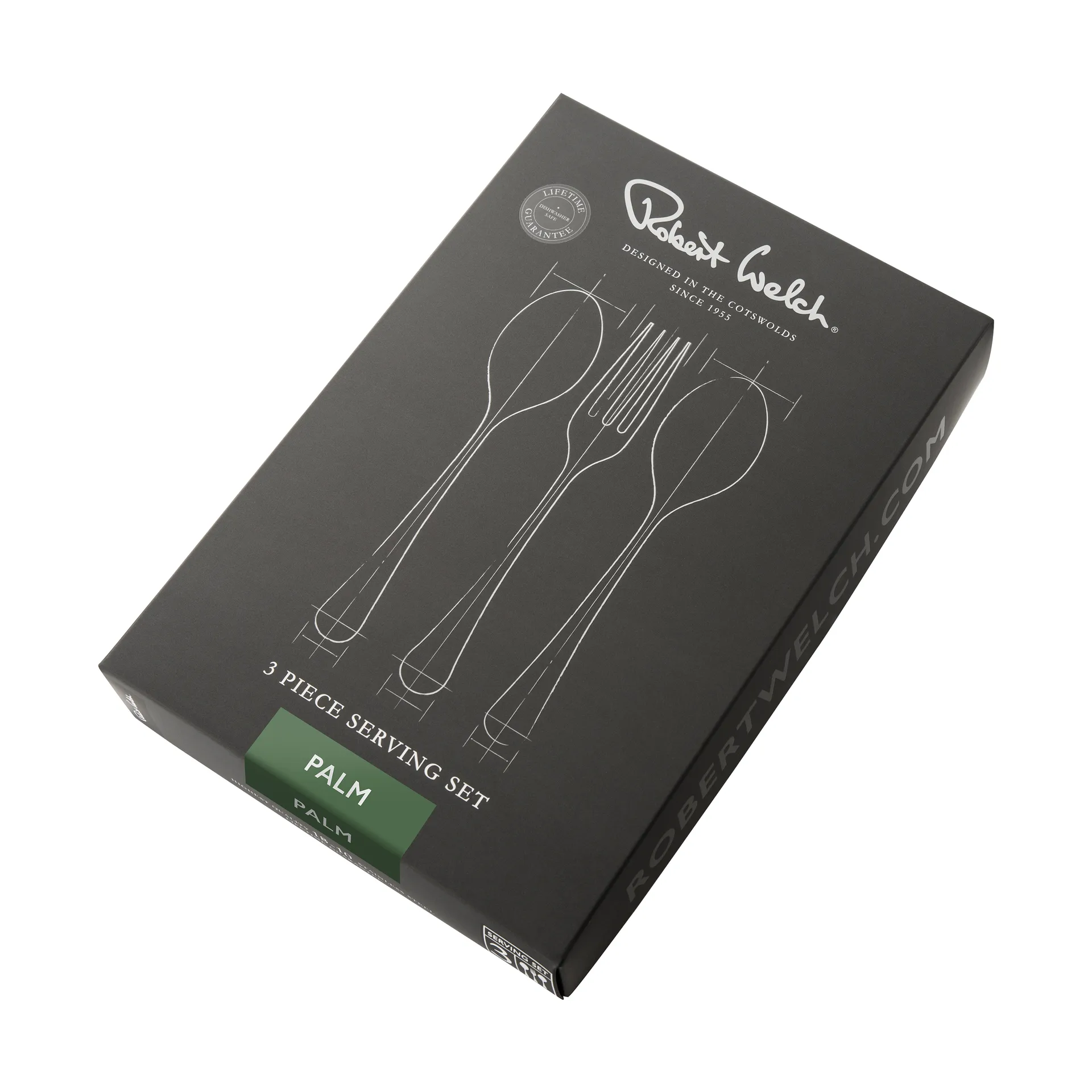 Palm Bright serveringsbestikk 3 deler, Rustfritt stål Robert Welch