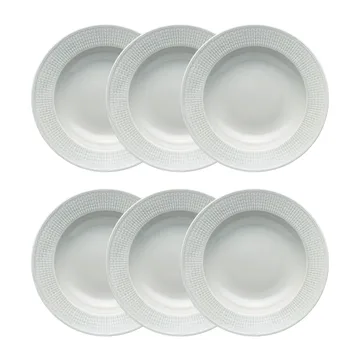 Swedish Grace dyp tallerken 25 cm 6-pk Tåke(grå) - Rörstrand