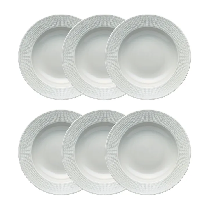 Swedish Grace dyp tallerken 25 cm 6-pk Tåke(grå) - Rörstrand