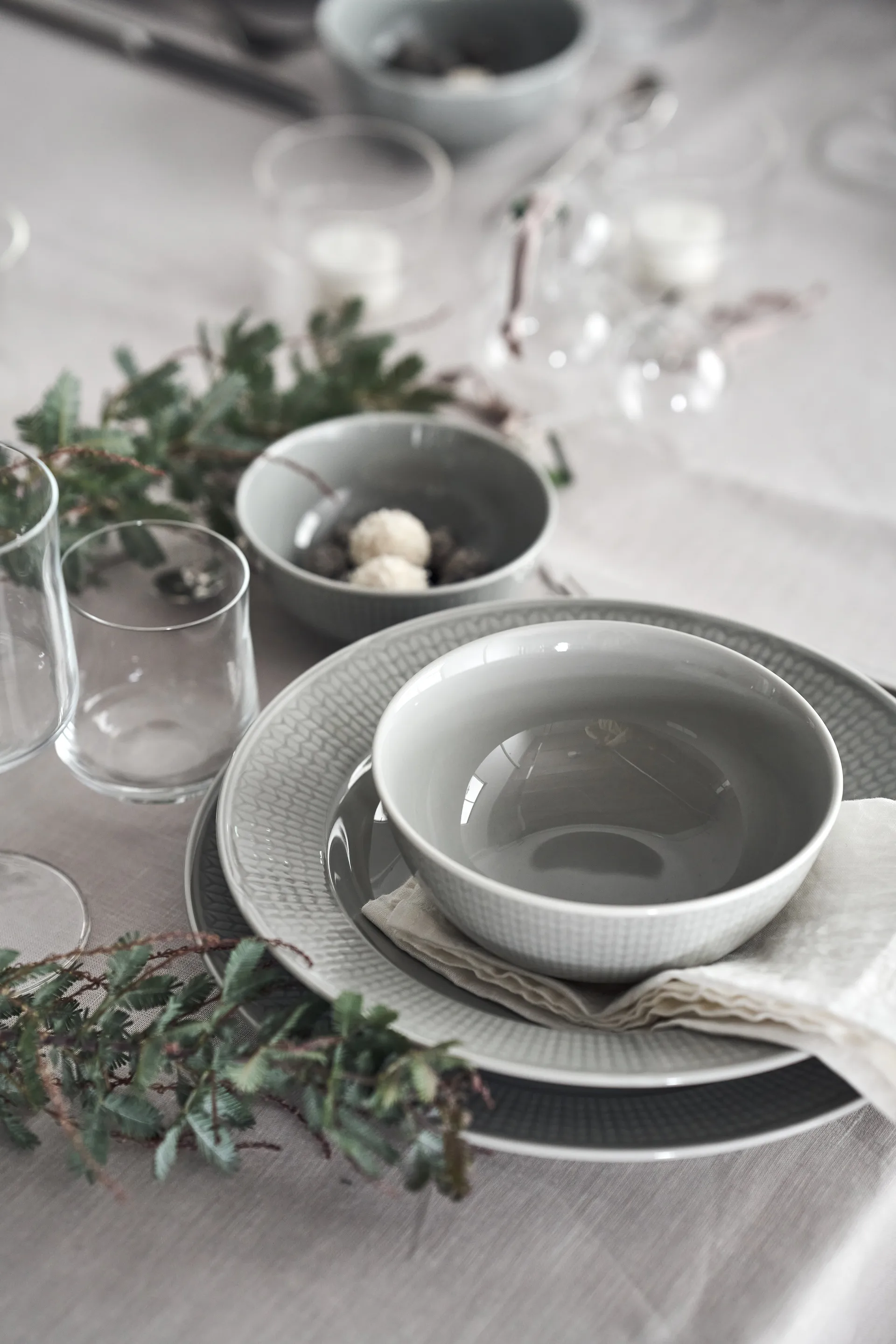 Swedish Grace tallerken Ø 27 cm 6-pk Tåke (grå),  Rörstrand