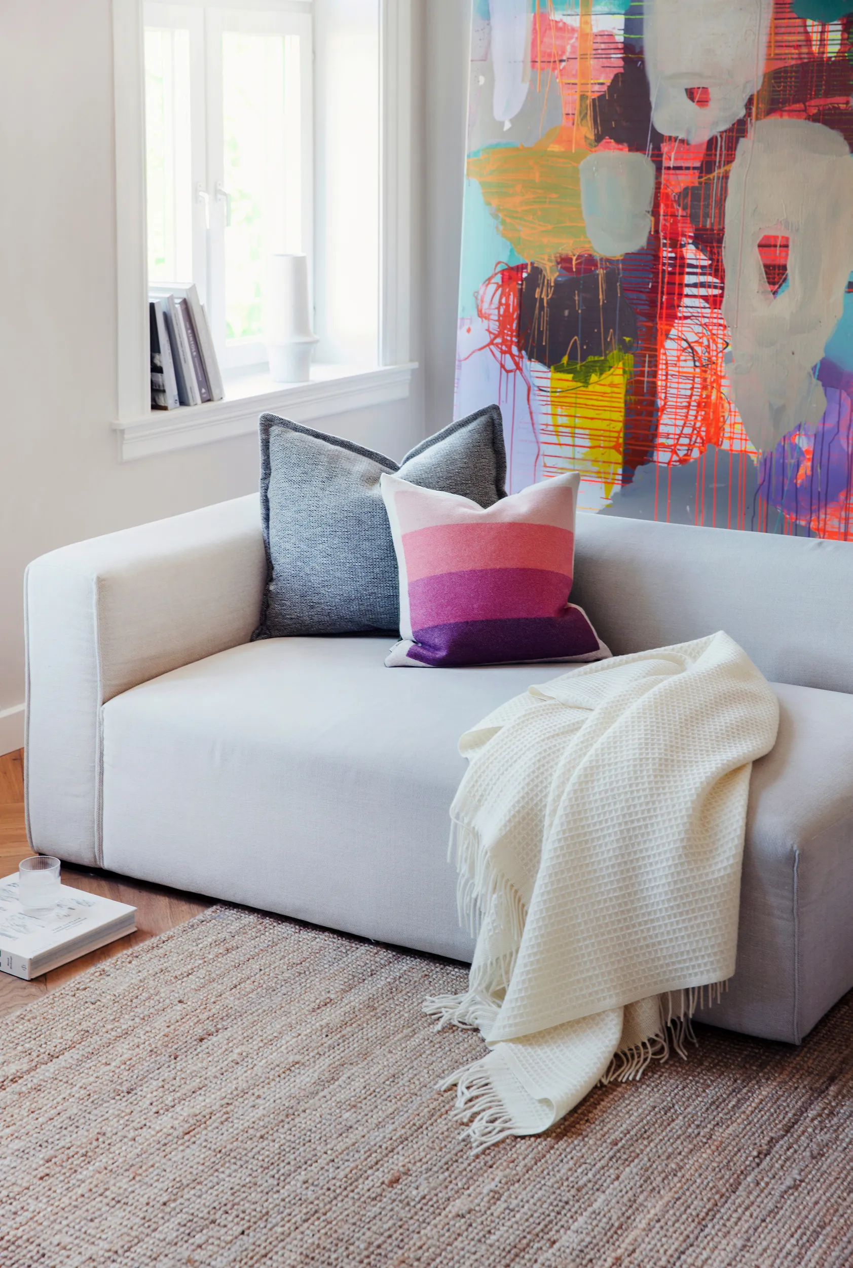 Åsmund bold pute 50x50 cm, Pink-green Røros Tweed