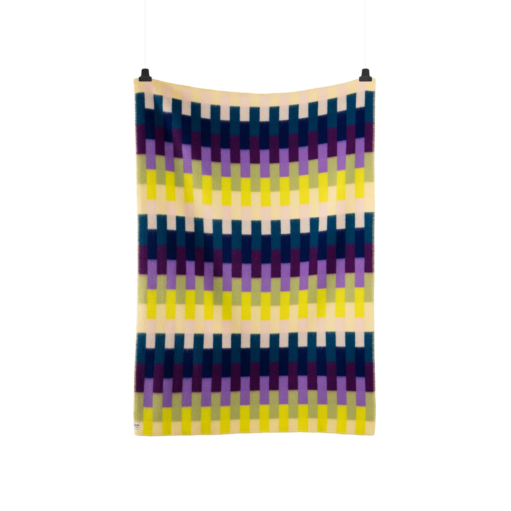 Åsmund bold teppe 135x200 cm, Yellow-blue Røros Tweed