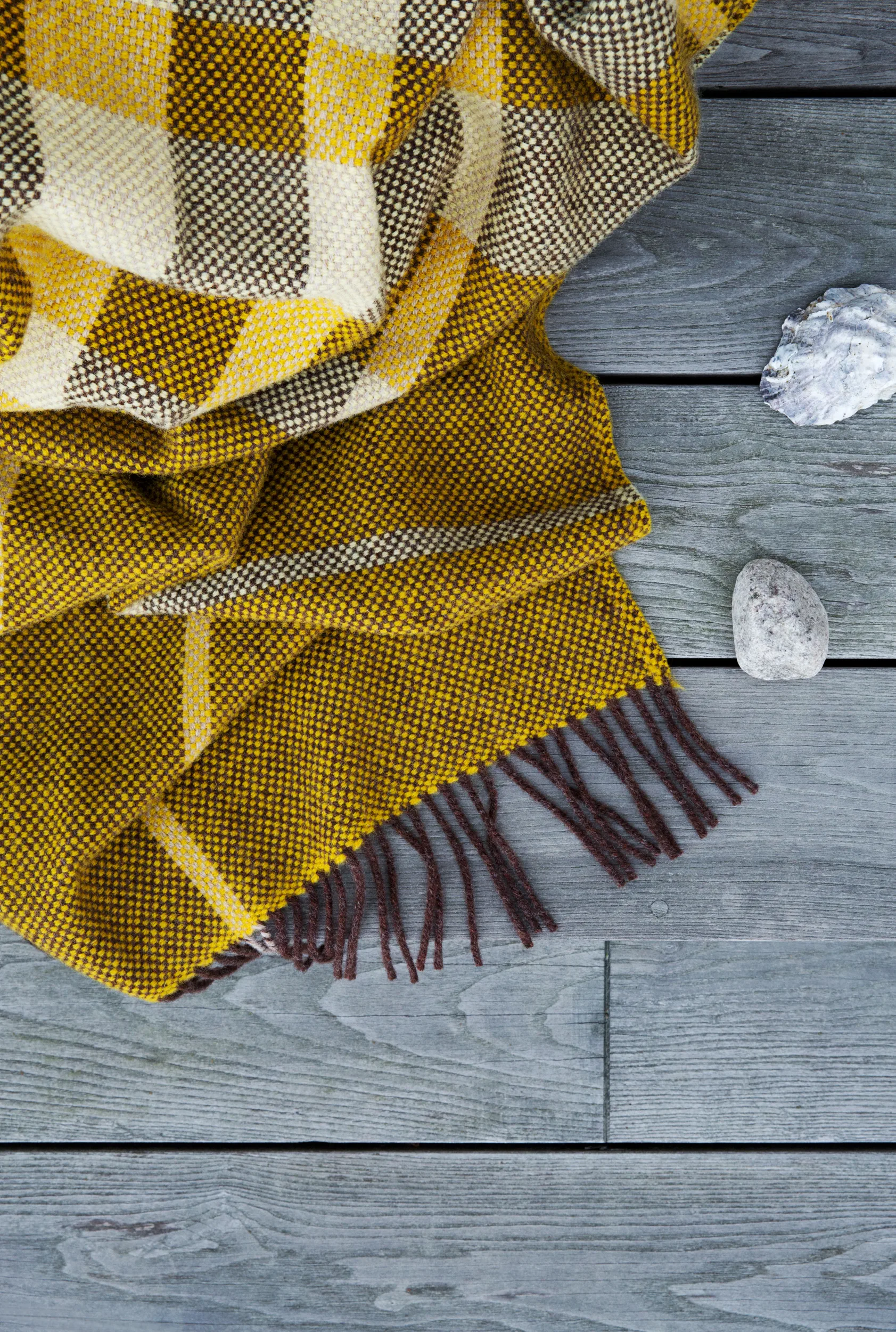 Filos pledd 145x220 cm, Yellow Røros Tweed