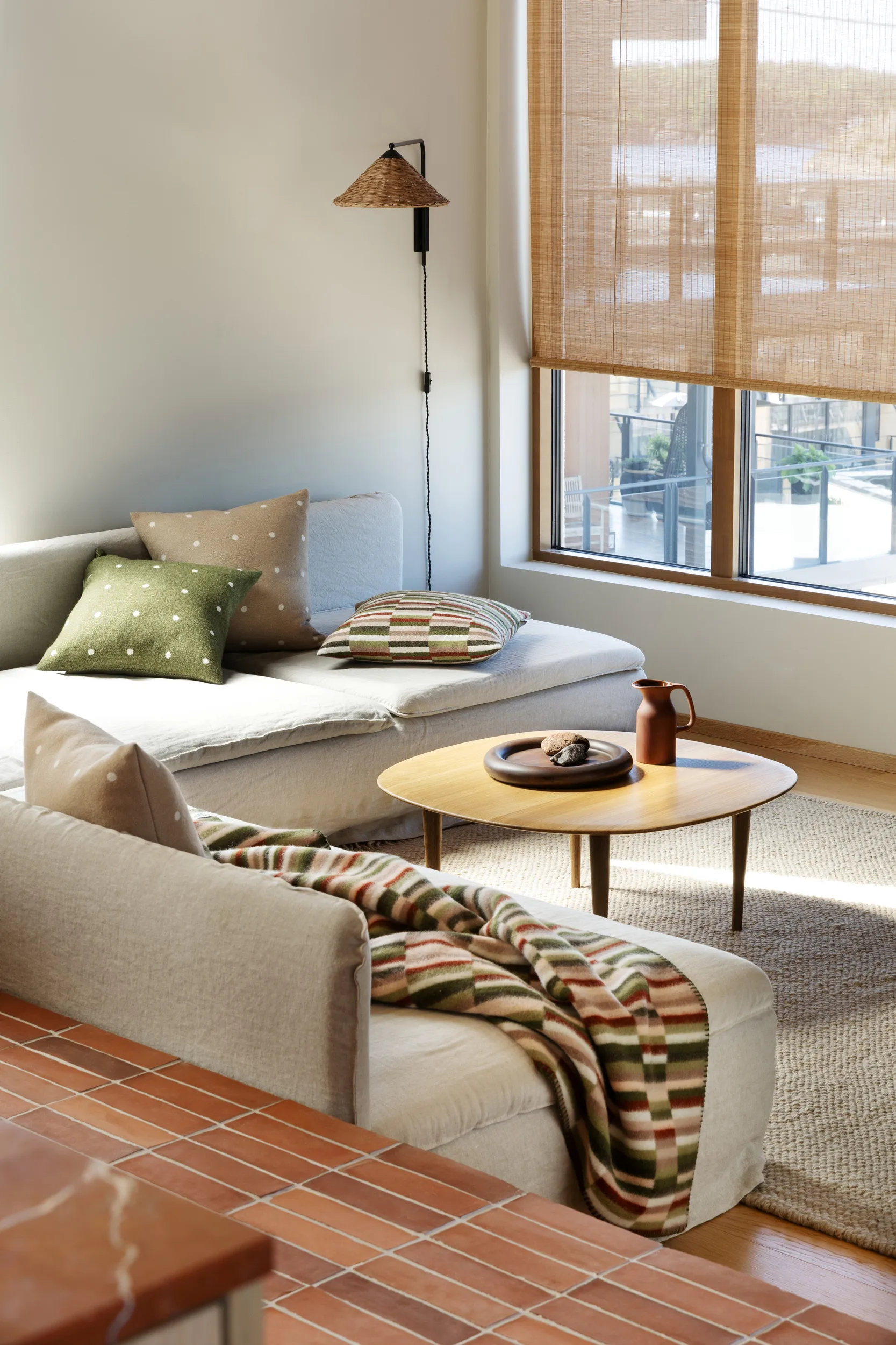 Ida teppe 135x200 cm, Olive burgundy Røros Tweed