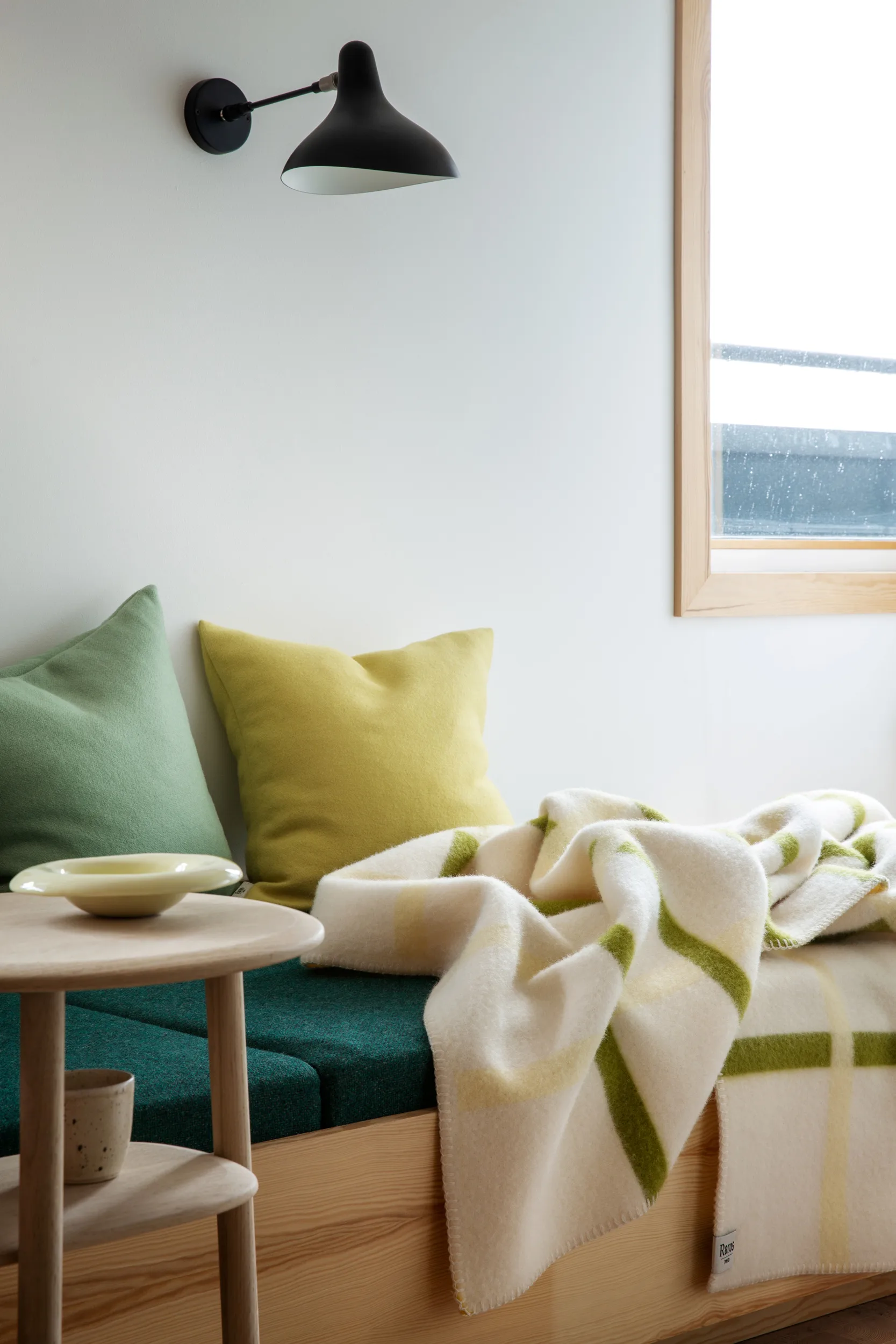 Knut teppe 135x200 cm, Lime Røros Tweed