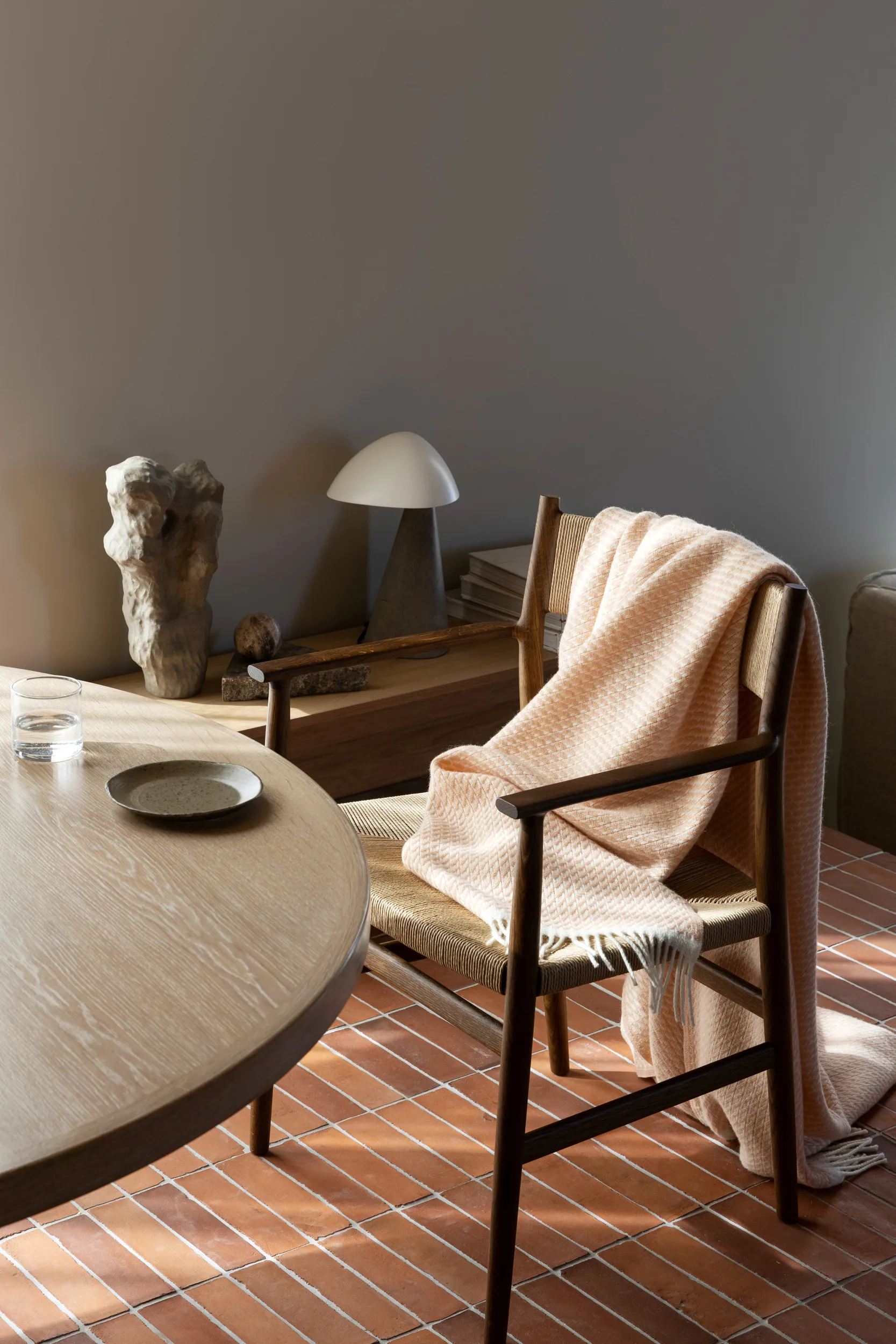 Mello pledd 150x210 cm, Powder pink Røros Tweed