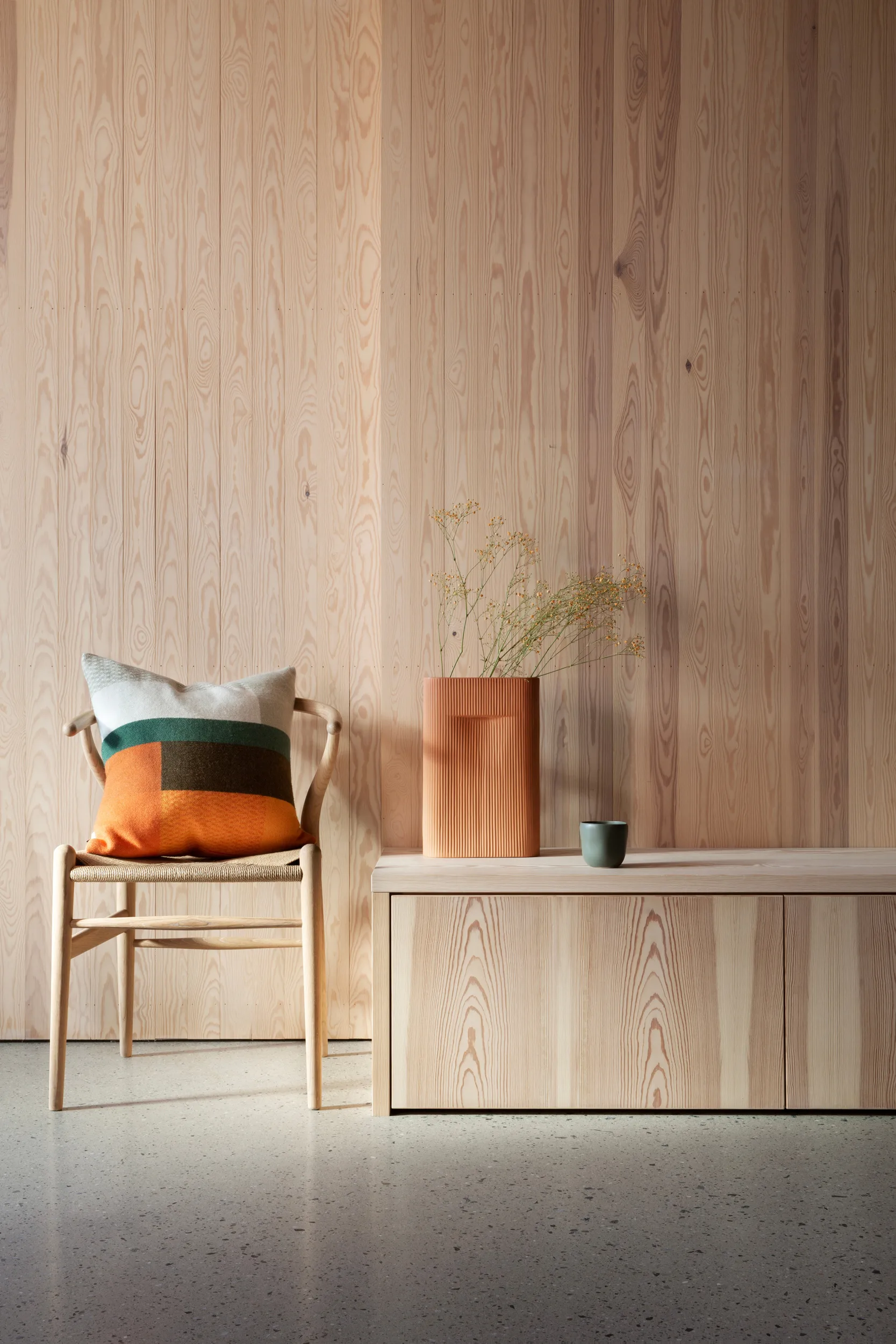 Mikkel pute 50x50 cm, Orange Røros Tweed