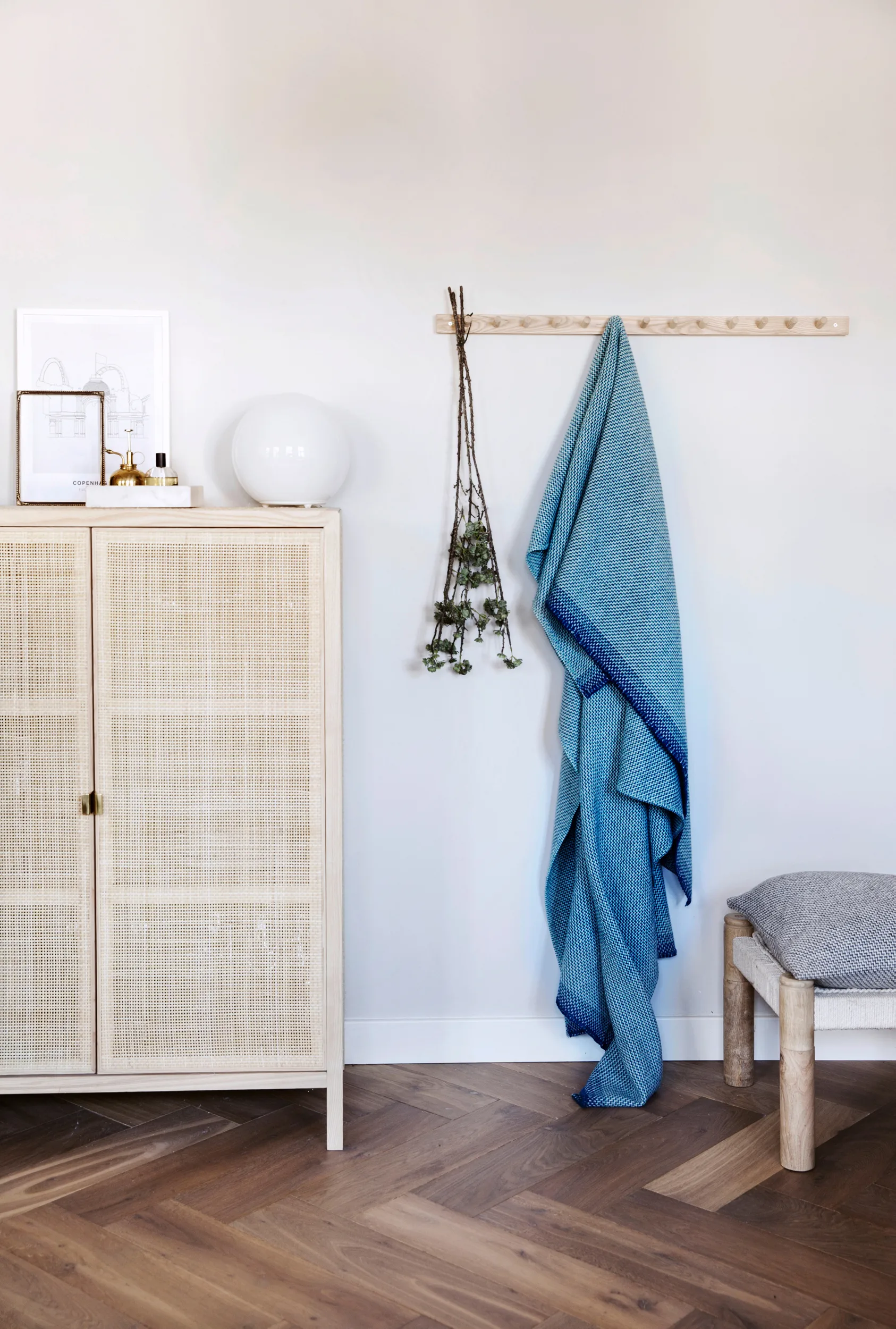 Una teppe 150x200 cm, Blue Røros Tweed