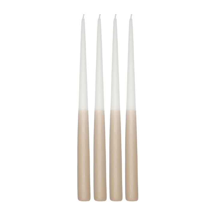 Affinity antikklys tofargede 4-pakning 32cm - White-sand - Scandi Essentials
