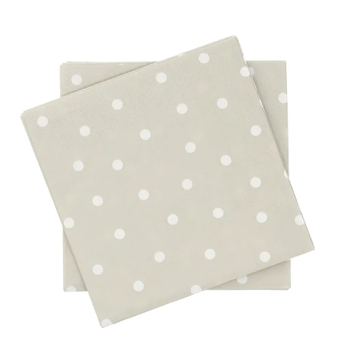 Fine dots papirserviett - Hvit-beige, 20‑pakning, 33x33 cm - Scandi Essentials