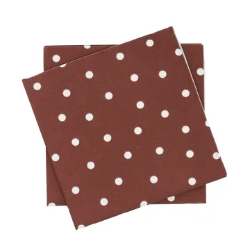 Fine dots papirserviett - Vinrød-hvit, 20‑pakning, 33x33 cm - Scandi Essentials