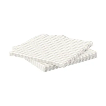 Fine grid papirserviett - Hvit-beige, 20‑pakning, 33x33 cm - Scandi Essentials