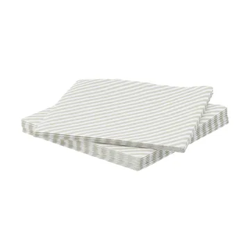 Fine stripe papirserviett - Hvit-beige, 20‑pakning, 33x33 cm - Scandi Essentials
