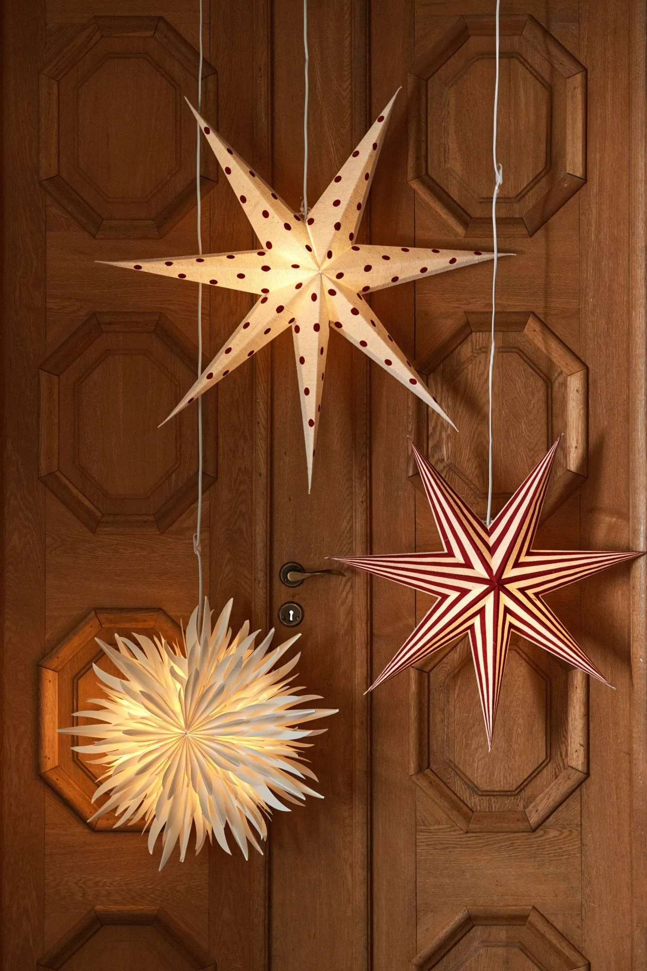 Bare adventsstjerne hvit-rød stripete, 60 cm Scandi Living