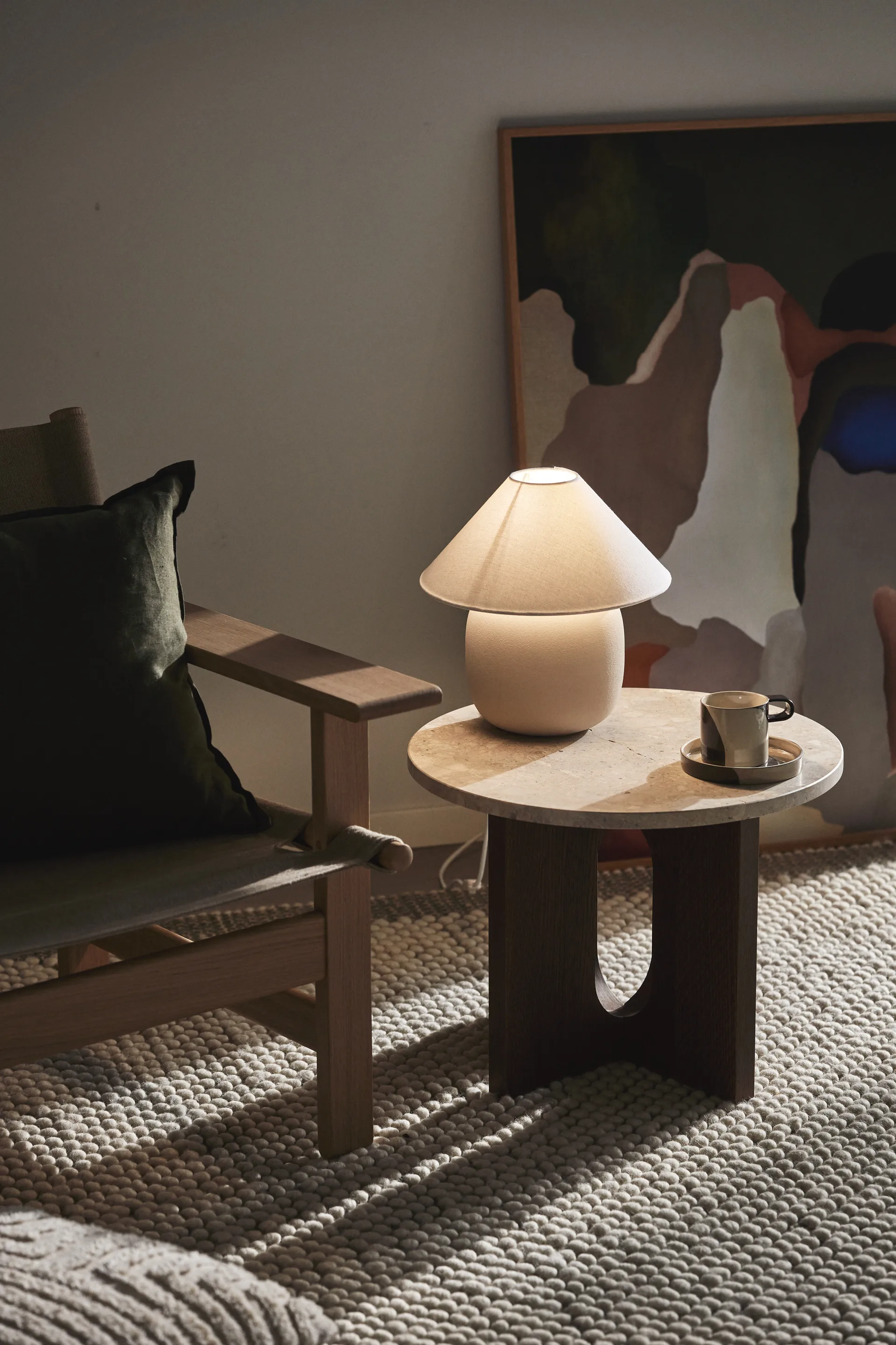 Boulder bordlampe 29 cm beige-white,  Scandi Living