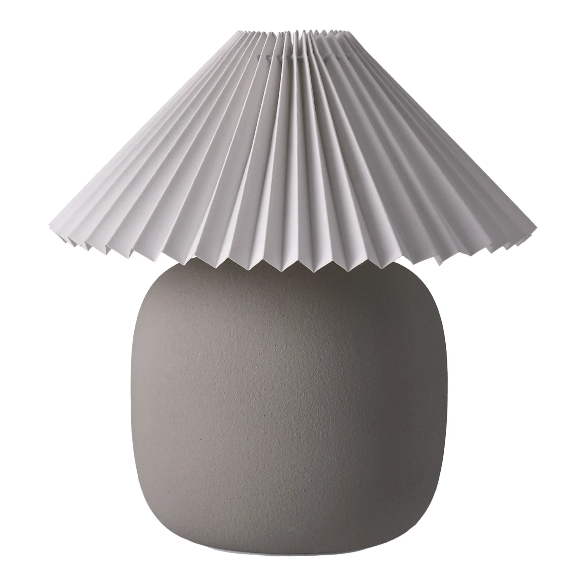 Boulder bordlampe 29 cm grey-pleated white,  Scandi Living