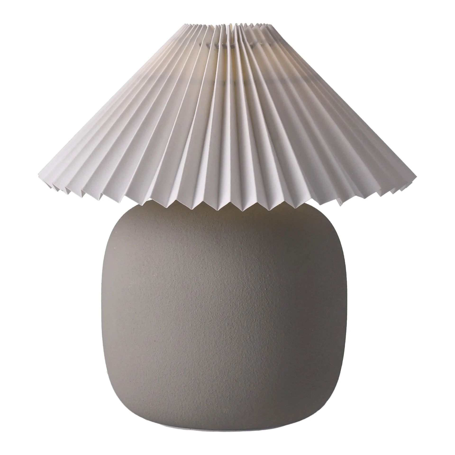 Boulder bordlampe 29 cm grey-pleated white,  Scandi Living