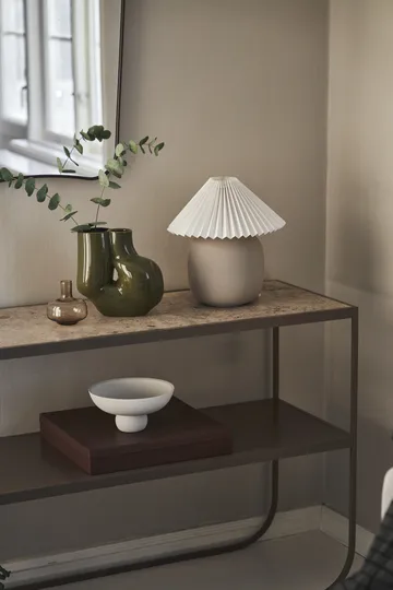 Boulder bordlampe 29 cm grey-pleated white - Scandi Living