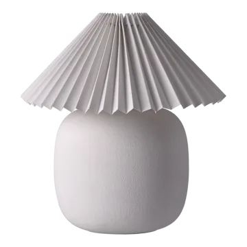 Boulder bordlampe 29 cm white-pleated white - Scandi Living