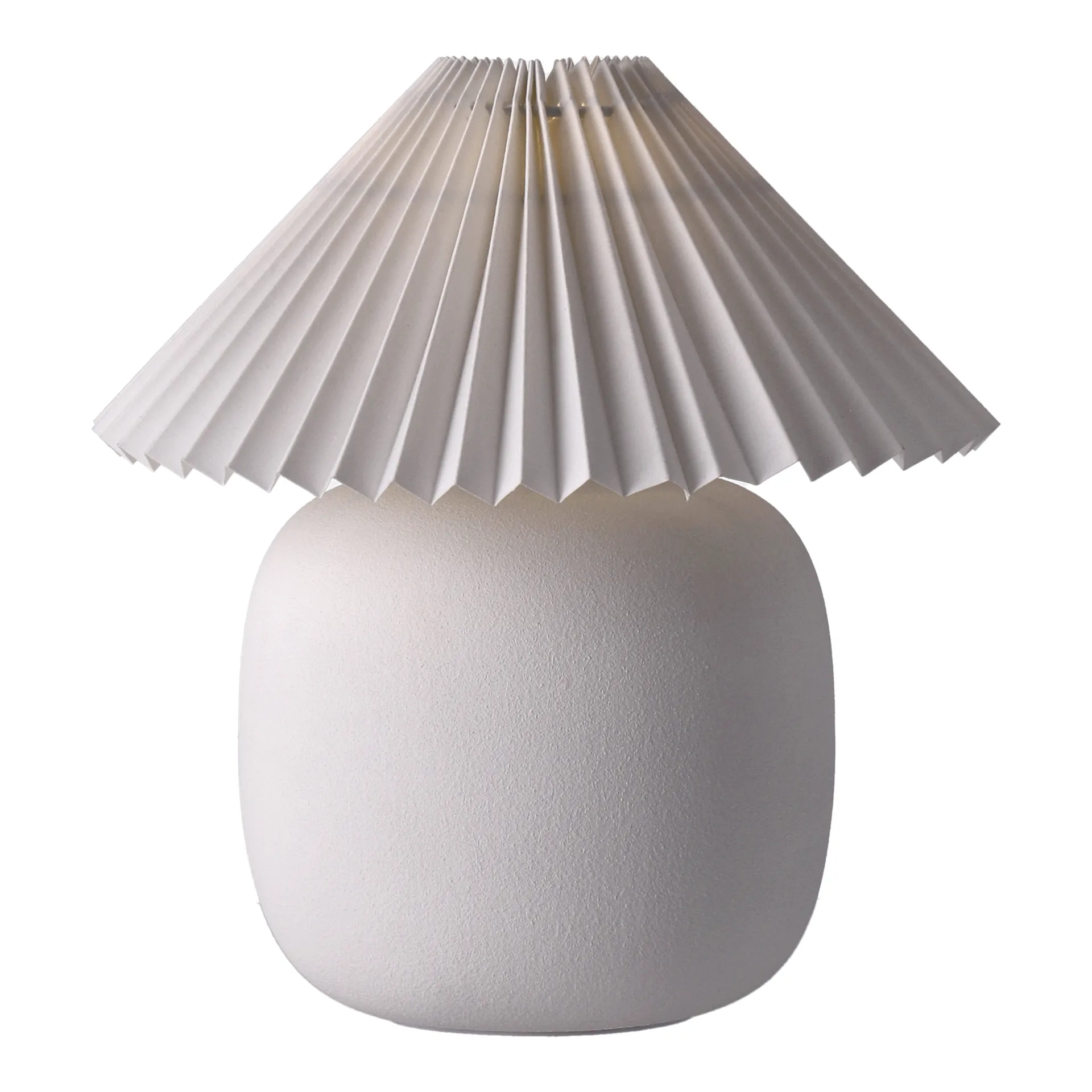 Boulder bordlampe 29 cm white-pleated white,  Scandi Living