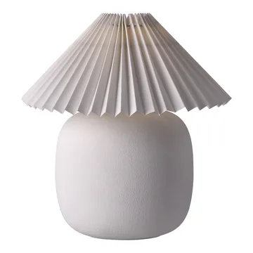 Boulder bordlampe 29 cm white-pleated white - Scandi Living