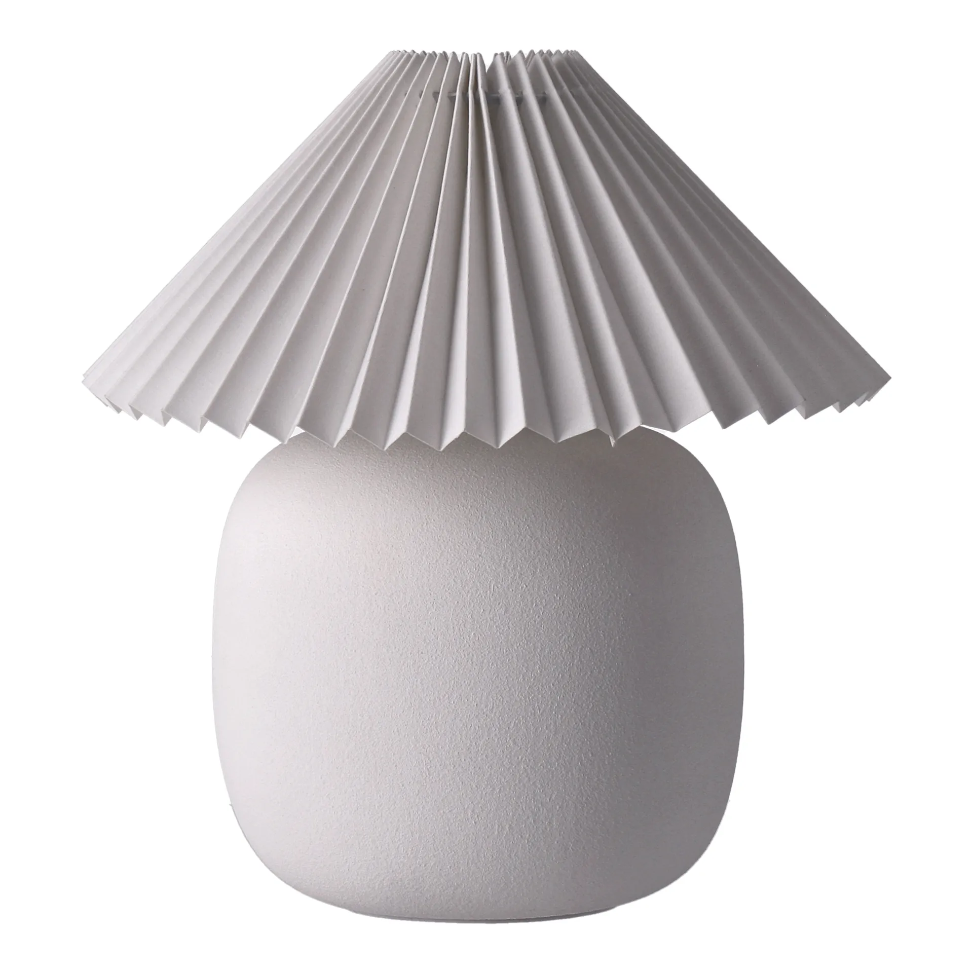 Boulder bordlampe 29 cm white-pleated white Scandi Living
