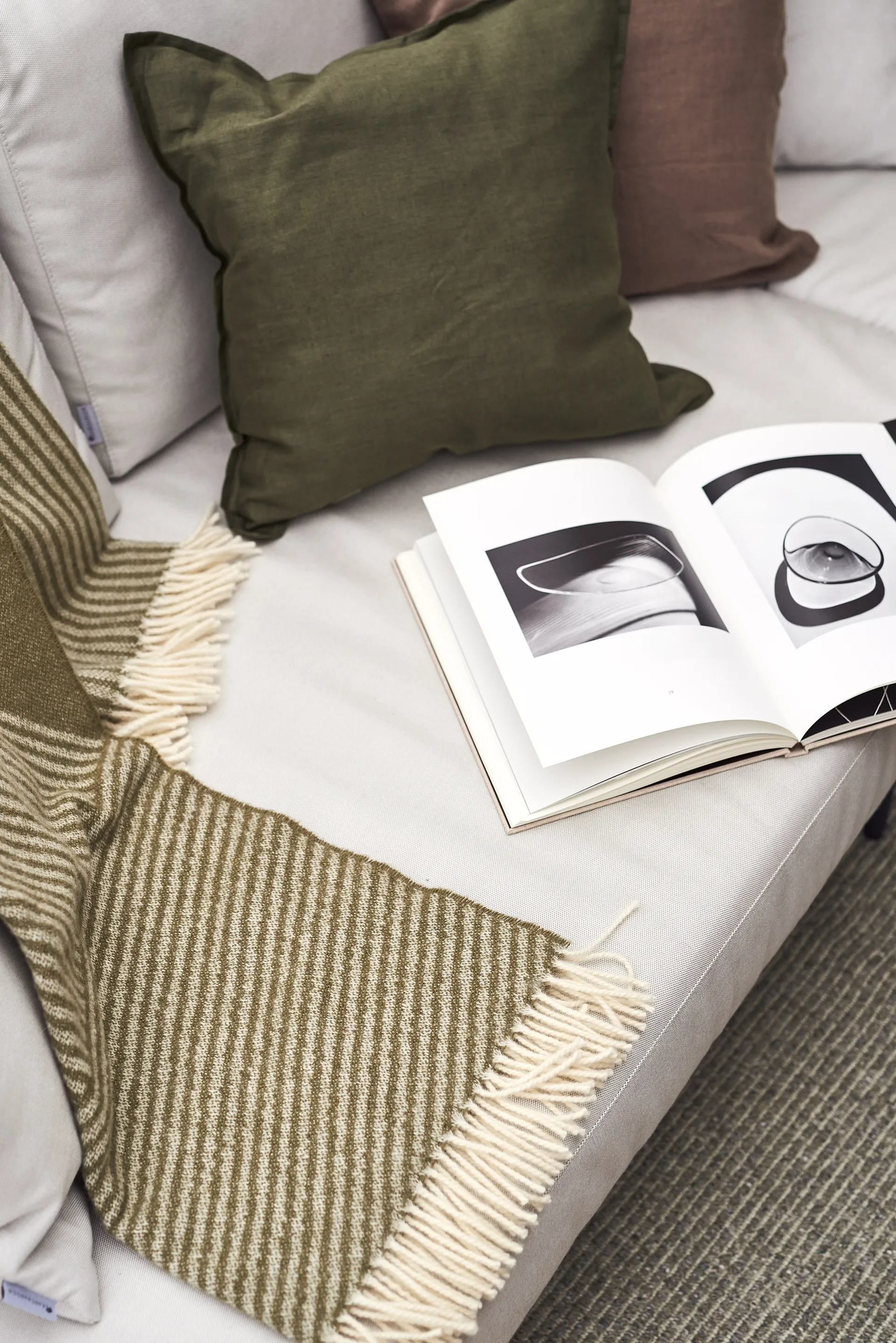 Calm putetrekk lin 50 x 50 cm, Forest Green Scandi Living