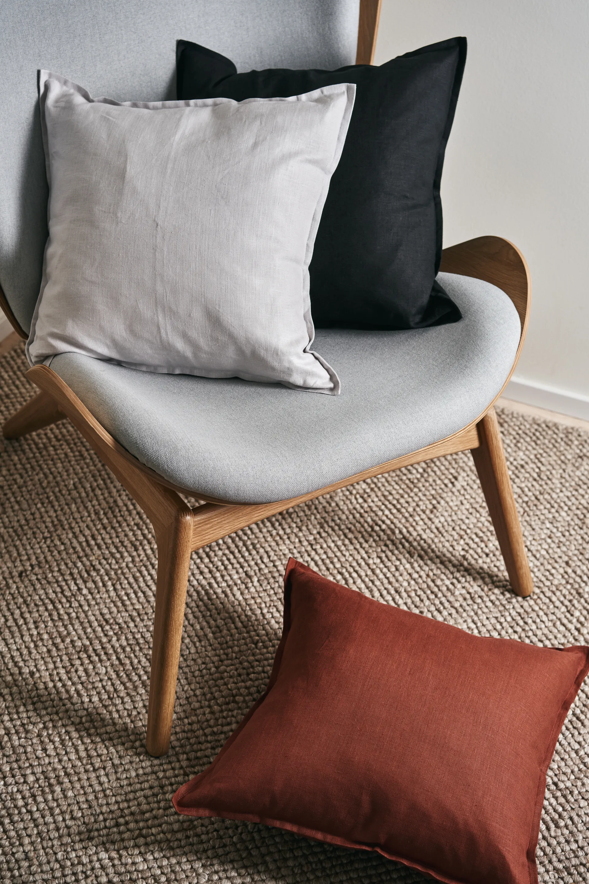 Calm putetrekk lin 50 x 50 cm, Icy Grey Scandi Living