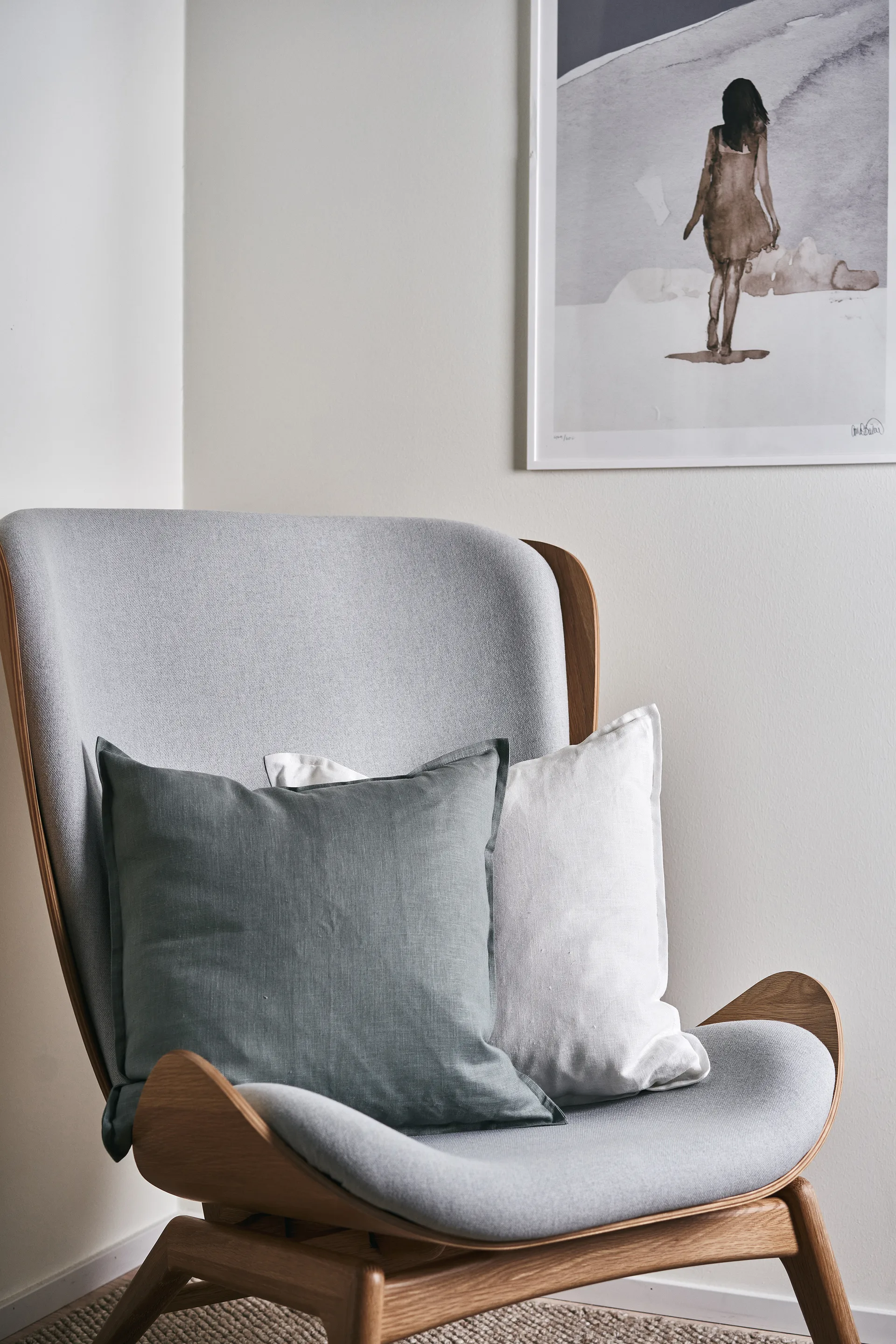 Calm putetrekk lin 50 x 50 cm, Smokey Blue Scandi Living
