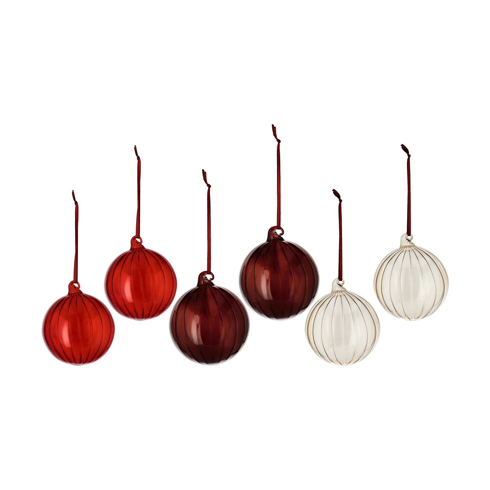 Clarity julekule Ø8 cm 6-pack, Rød Scandi Living