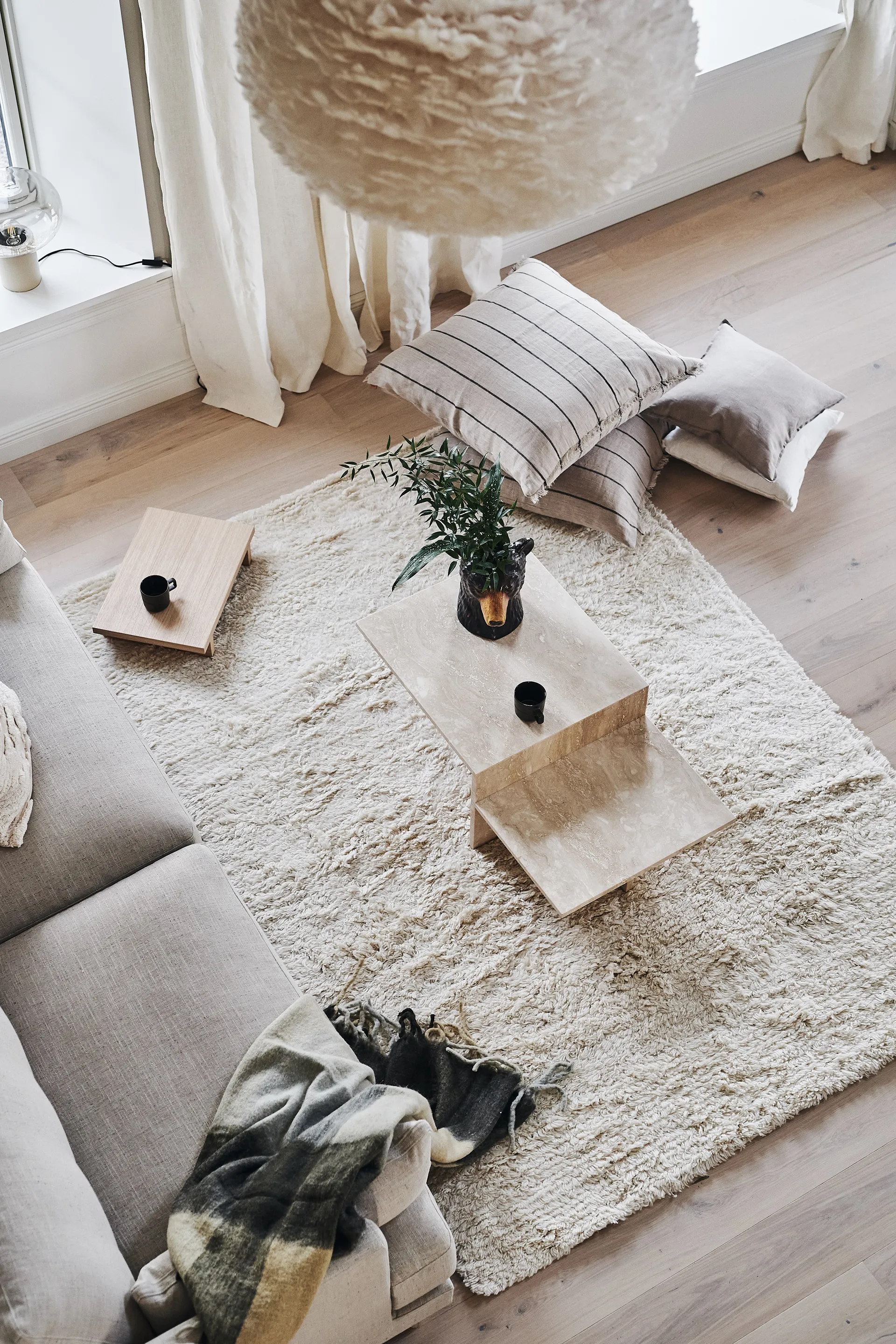 Cozy ullteppe naturhvit, 170x240 cm Scandi Living