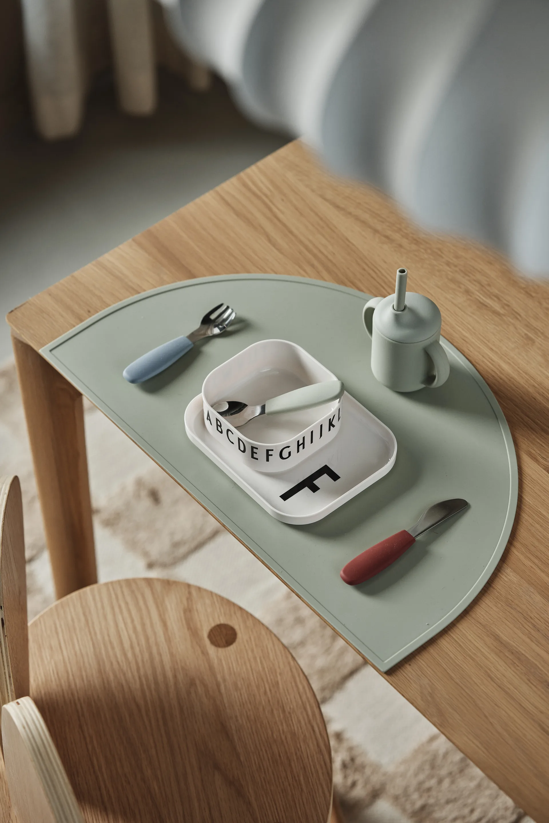 Dine bestikksett silikon 3 deler, Green-blue Scandi Living