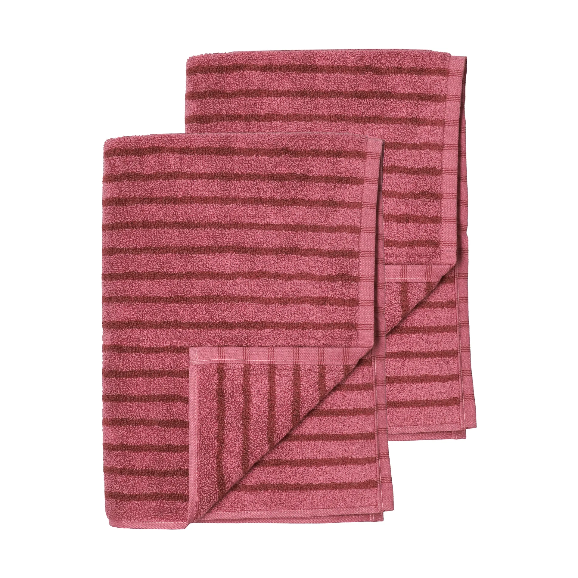 Drift badehåndkle 100x150 cm 2‑pakning - Rosa-rød,  Scandi Living