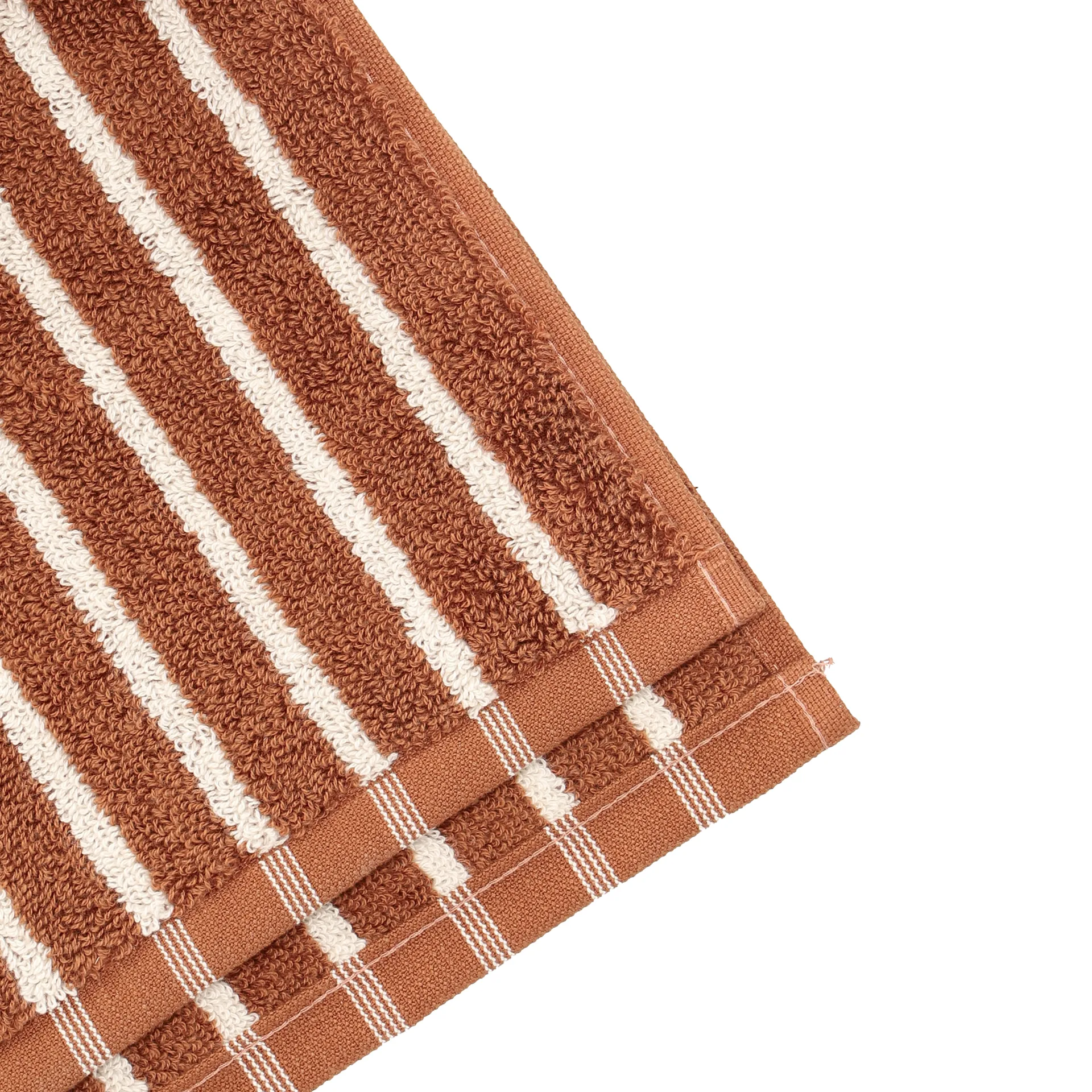 Drift badehåndkle 100x150 cm, Brun-hvit Scandi Living