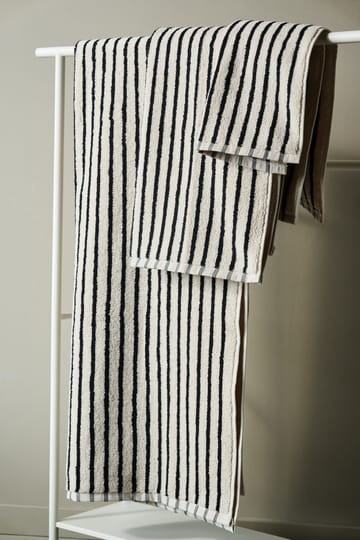 Drift badehåndkle 70x140 cm - Hvit-svart - Scandi Living