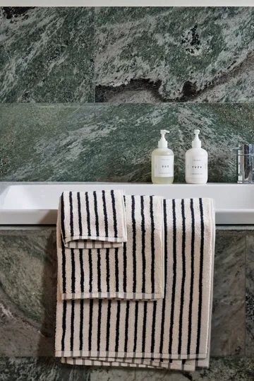 Drift håndklesett 4 deler - Hvit-svart - Scandi Living