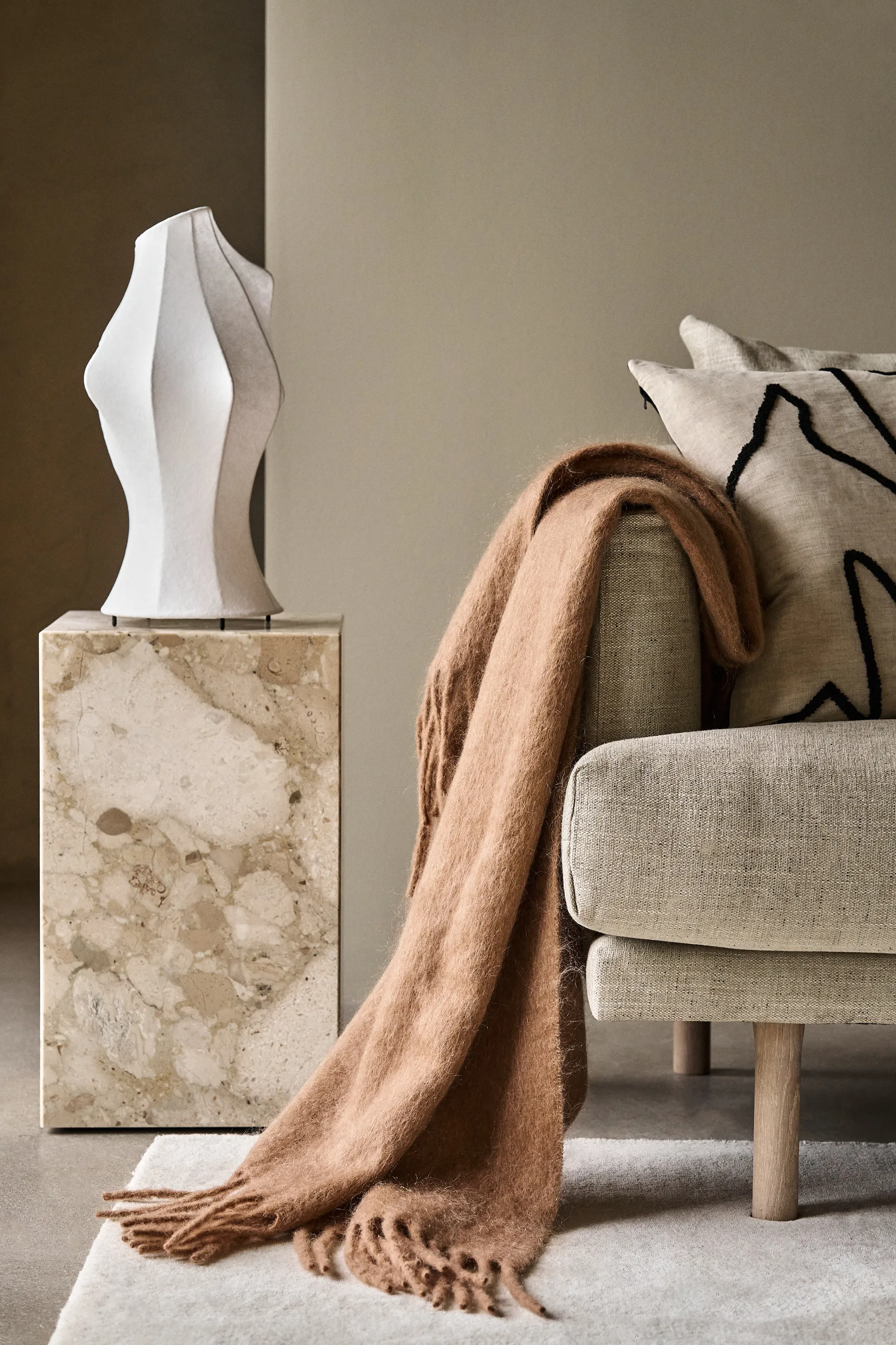 Dune mohair pledd 130x170 cm, Wheat Scandi Living