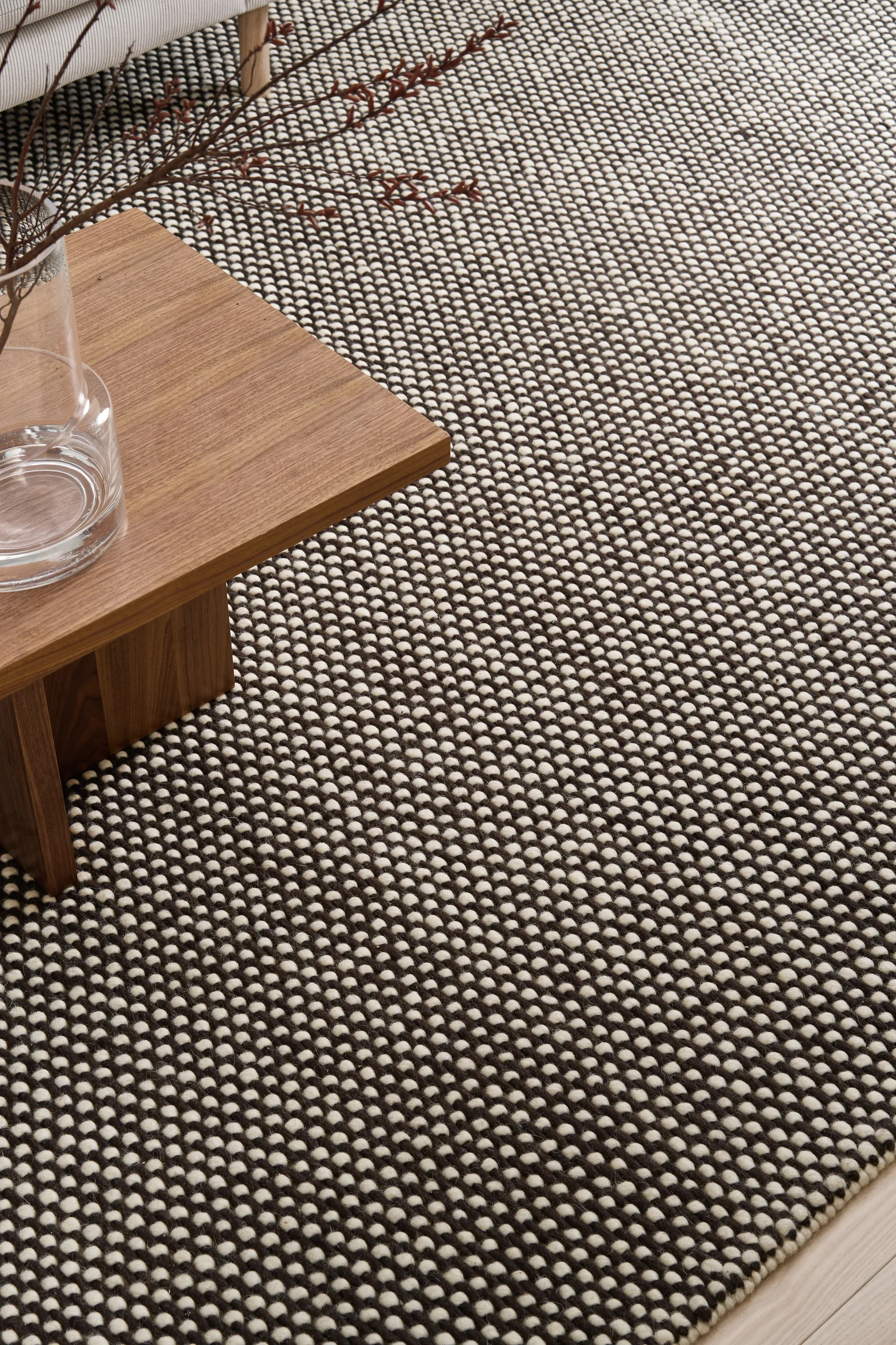 Hill ullteppe hvit/brun, 170x240 cm Scandi Living