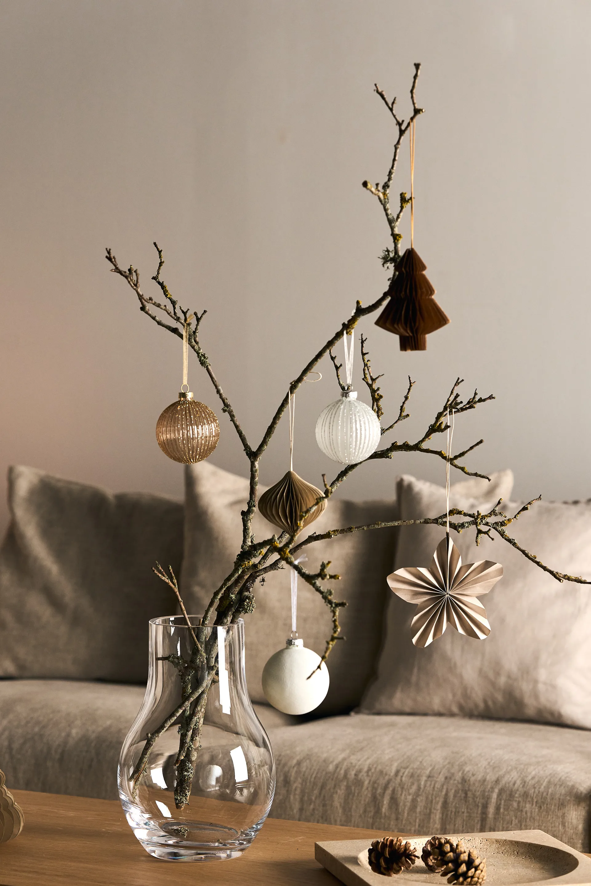 Holiday juletrekule 6-pakning, Gold Scandi Living