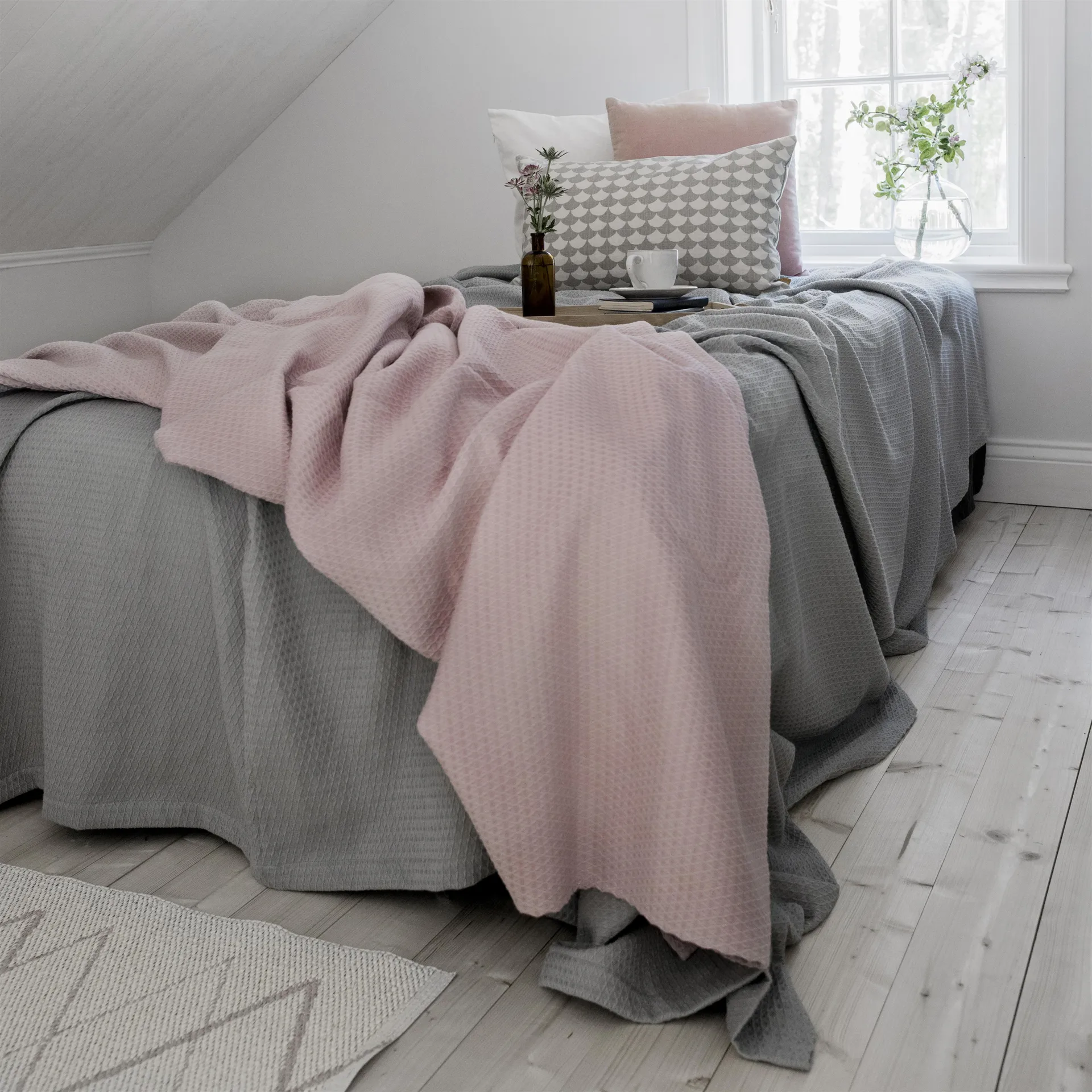 Kimono sengeteppe 139x260 cm, dusty rose (rosa) Scandi Living