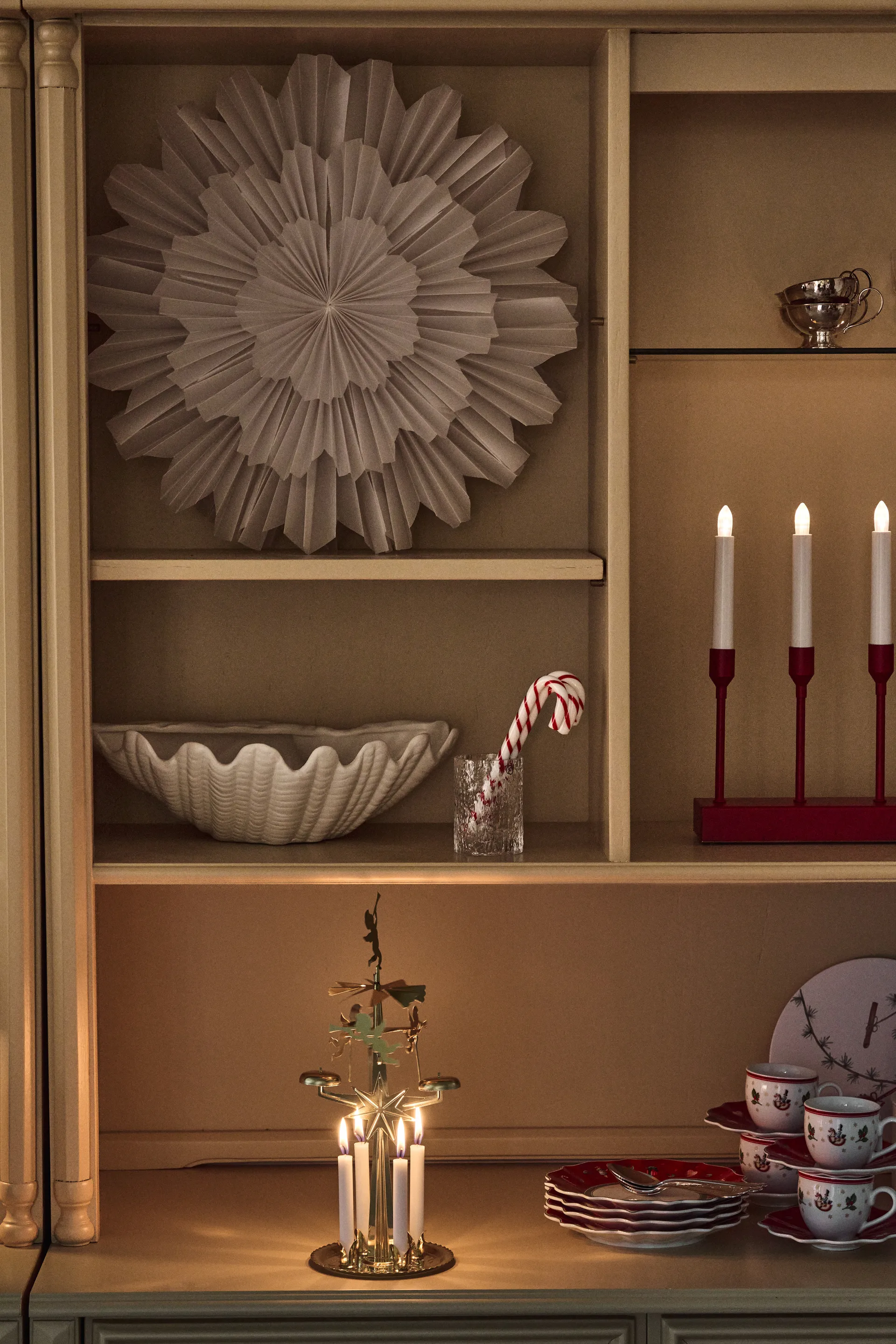 Kindle portabel adventslysestake 30 cm, Mørkerød Scandi Living