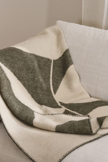 Leaf ullpledd 130x180 cm - Khaki grønn - Scandi Living