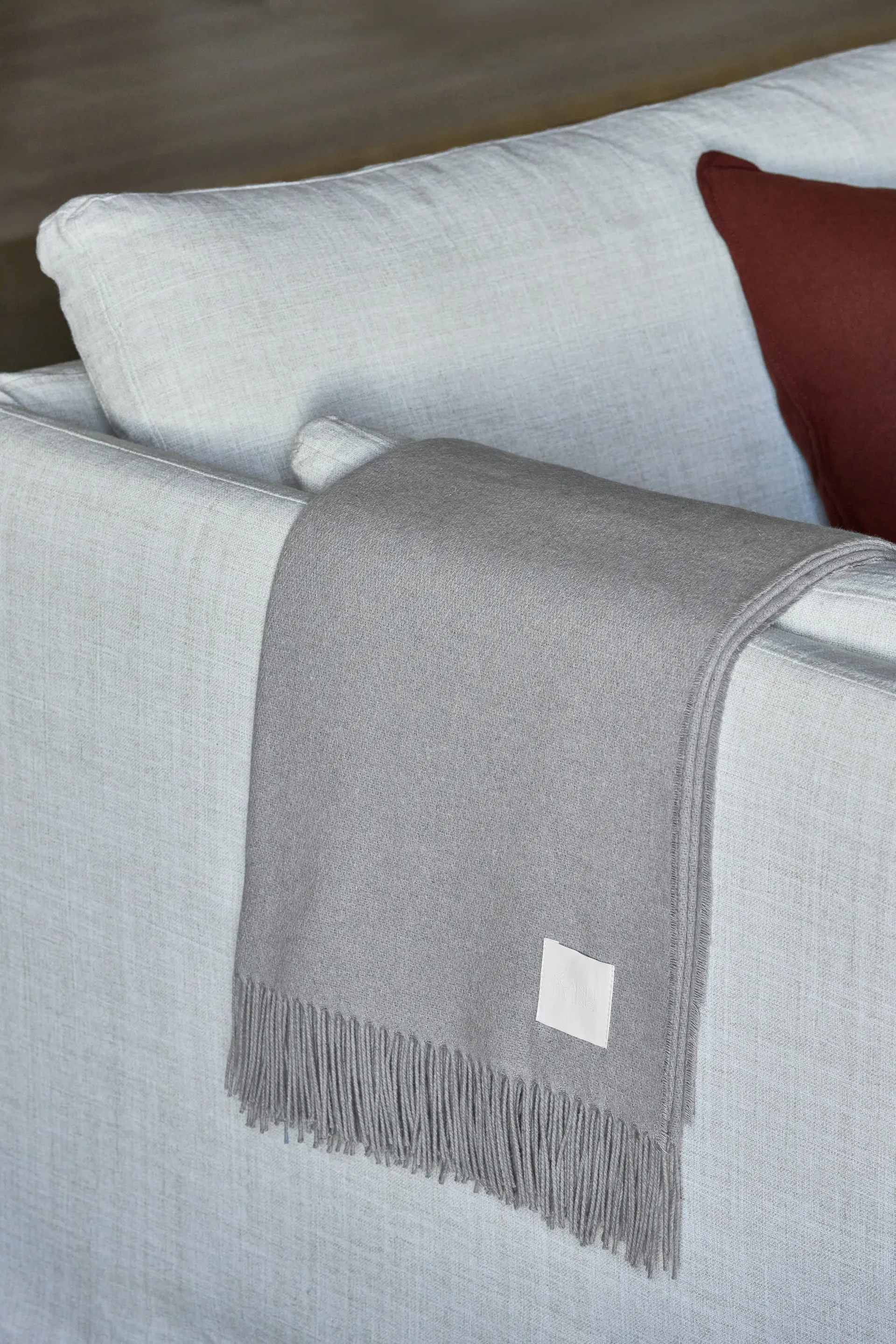 Loom bomullspledd 125x170 cm, Fog Scandi Living