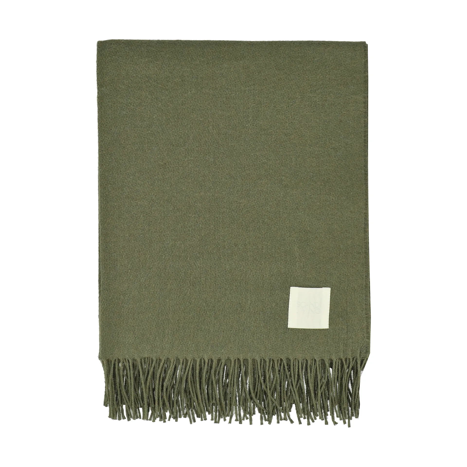 Loom bomullspledd 125x170 cm, Khaki Scandi Living